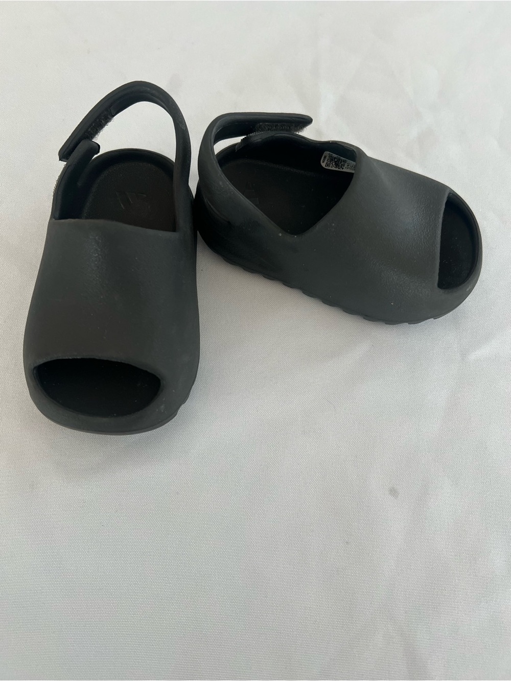 Yeezy Kids Black Slip-On Sandals with Heel Strap